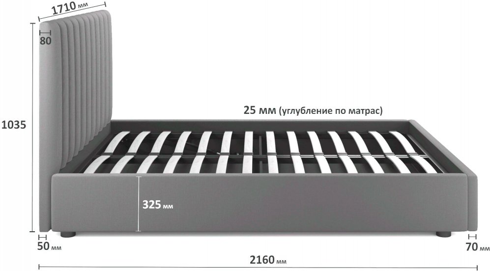 Двуспальная кровать Olivia 160х200 с ПМ велюр шоколад