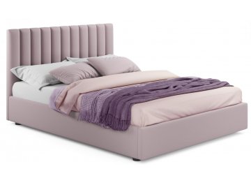 Двуспальная кровать Olivia 160х200 с ПМ синий велюр лиловый велюр