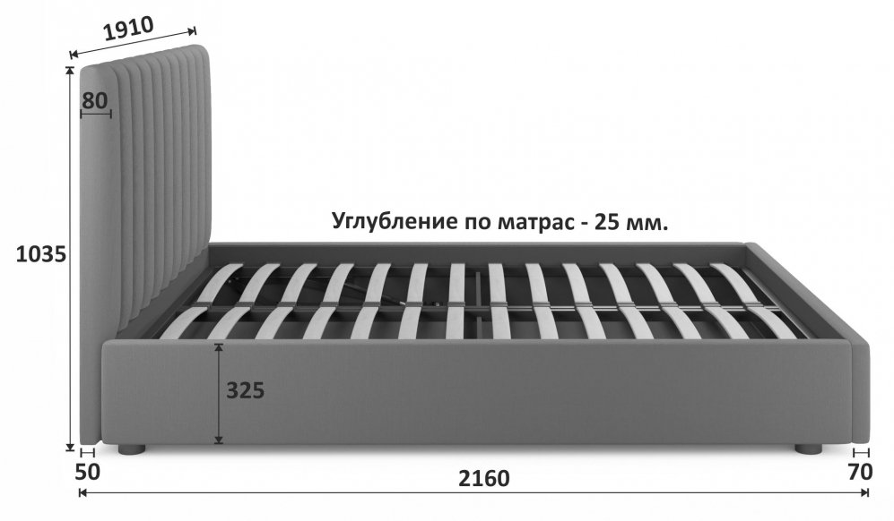 Двуспальная кровать Olivia 180х200 с ПМ велюр мята пастель