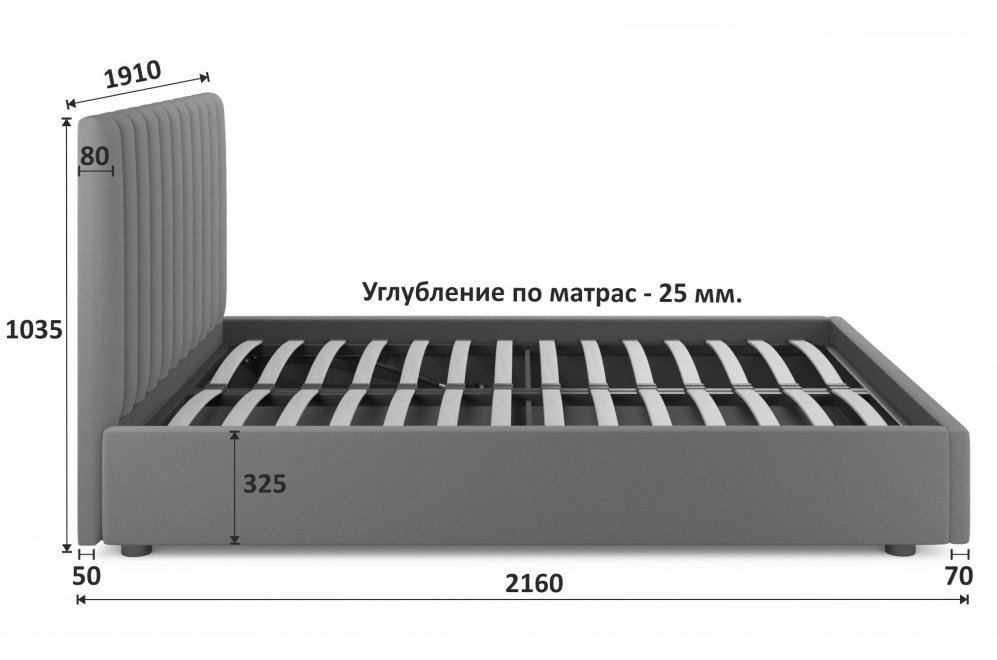 Двуспальная кровать Olivia 180х200 с ПМ велюр шоколад