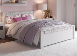 Двуспальная кровать Прованс 160х200 см бодега белая / патина премиум