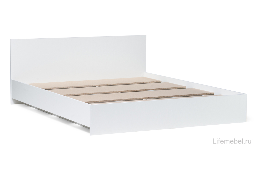 Двуспальная кровать Адайн 160х200 белое дерево / белое дерево