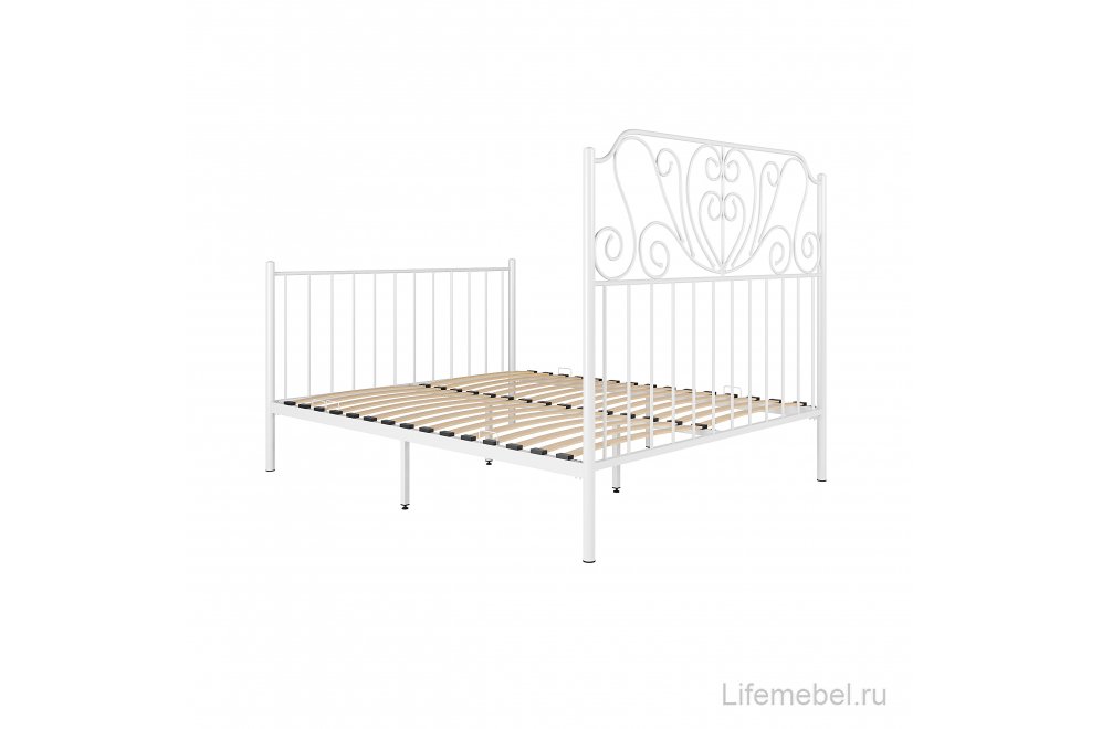 Двуспальная кровать Роза 160х190 белая