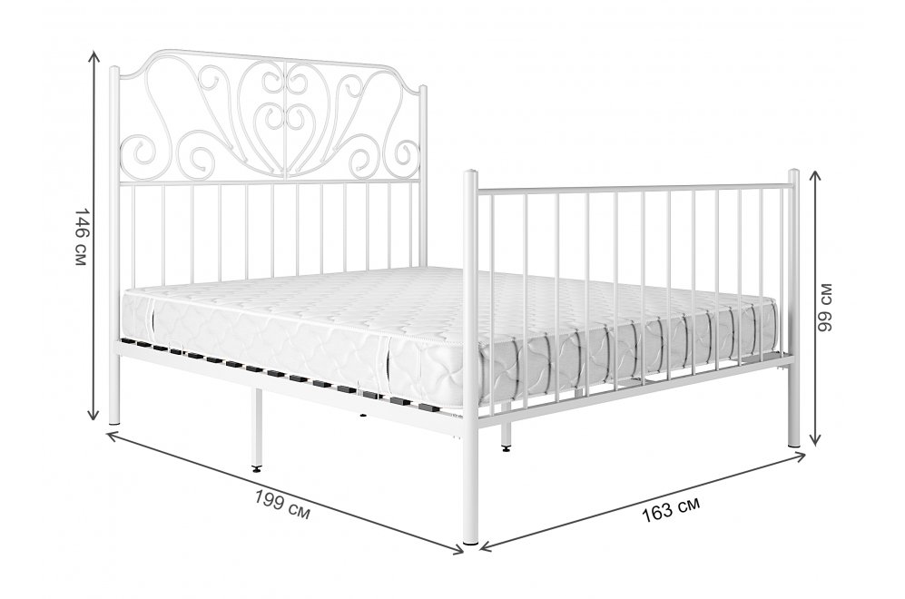 Двуспальная кровать Роза 160х190 коричневая