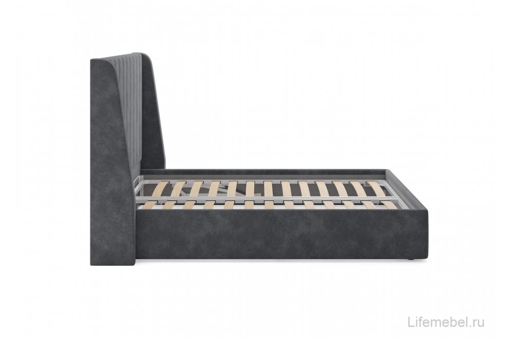 Двуспальная кровать Samanta 160x200 с основанием Замша бежевый