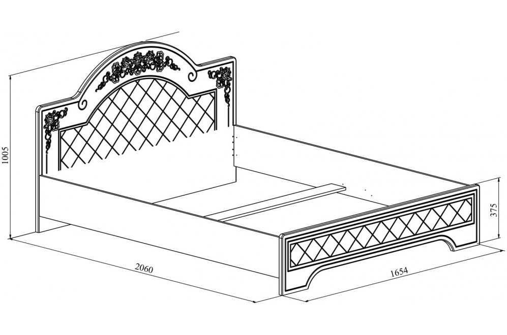 Двуспальная кровать Соня Премиум СО-323К 160х200 ясень патина