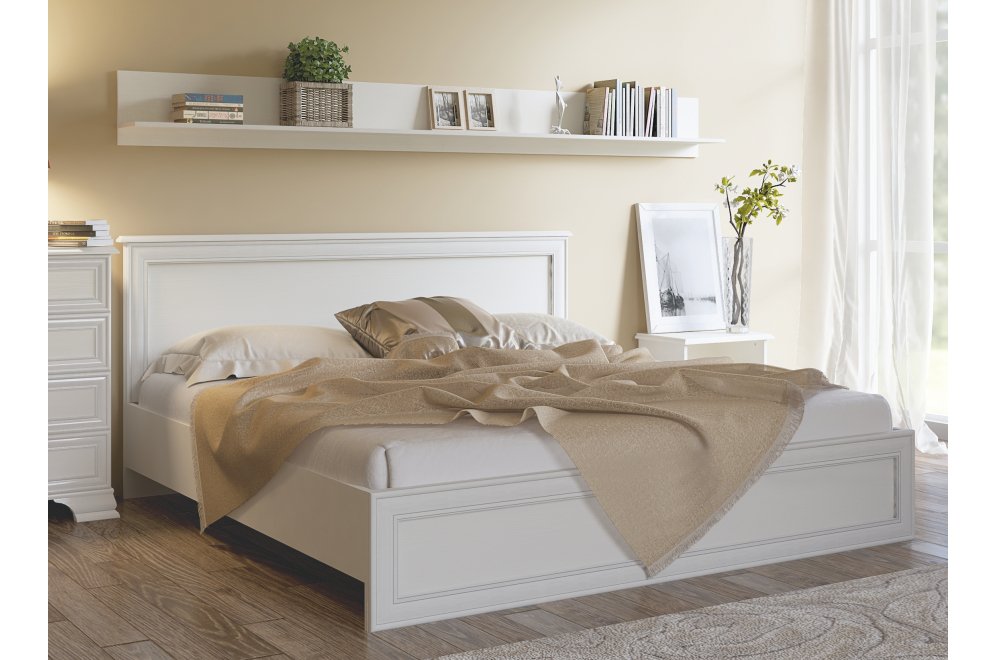 Двуспальная кровать Tiffany 160x200 с ПМ вудлайн кремовый