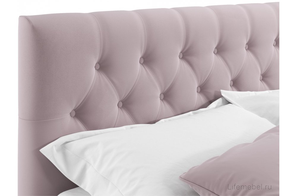 Двуспальная кровать Verona 160х200 с ПМ лиловый велюр