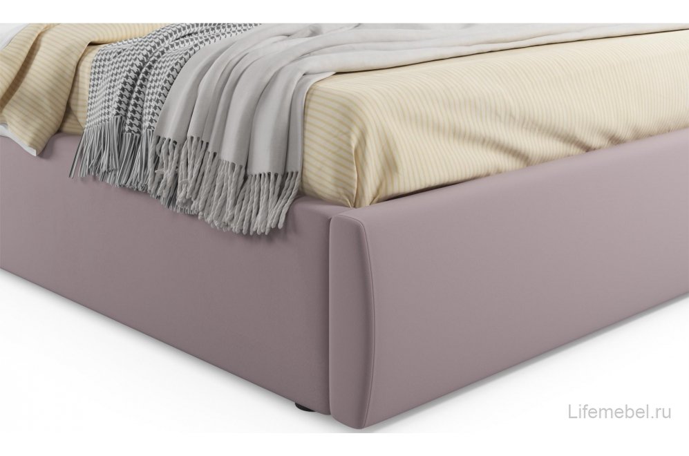 Двуспальная кровать Verona 180х200 с ПМ лиловый велюр