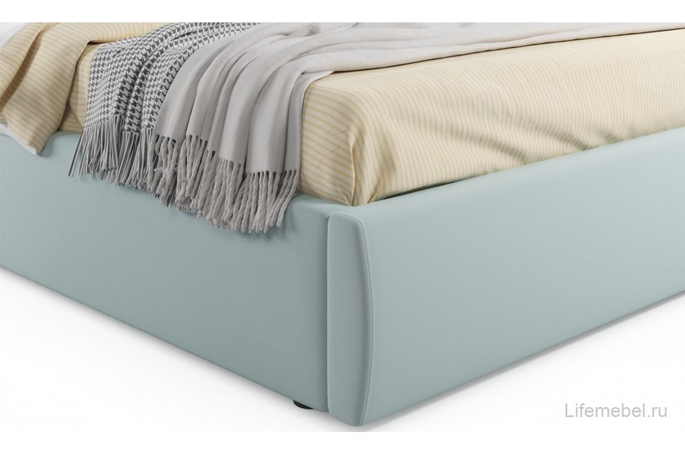 Двуспальная кровать Verona 180х200 с ПМ велюр мята пастель