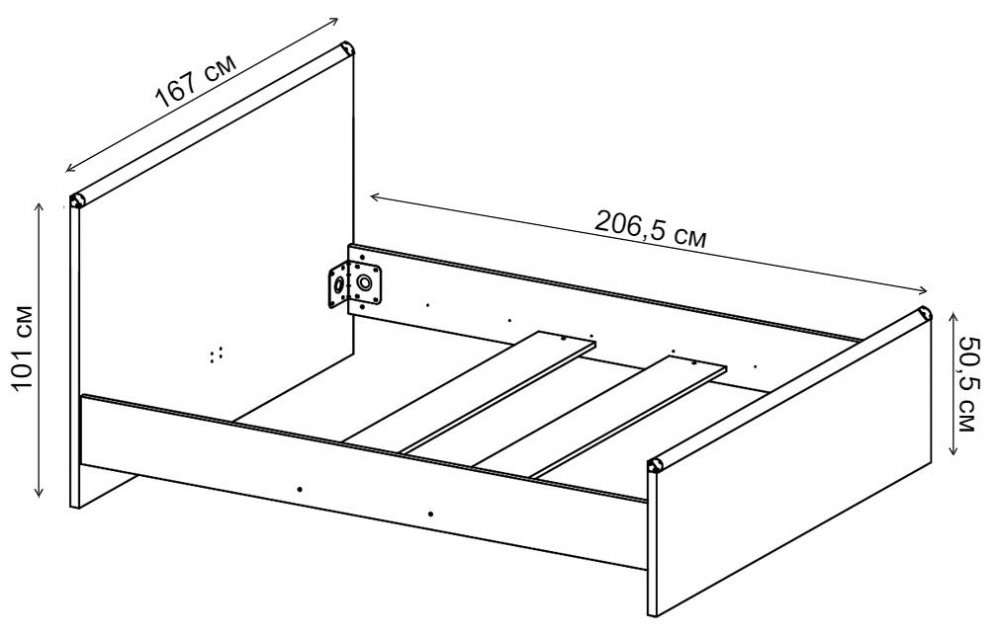 Кровать двуспальная Индиана JLOZ 160 x 200 см с основанием сосна каньон