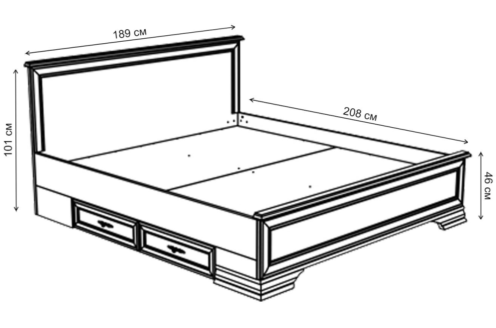 Кровать двуспальная Kentaki S320-LOZ 180 x 200 см с ящиками каштан