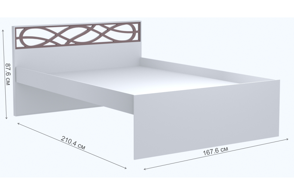Кровать двуспальная Саманта СМ3г 160 х 200 см дуб седан