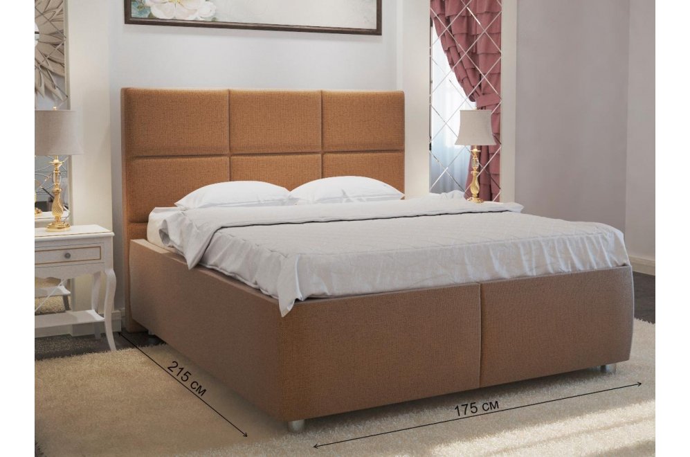 Кровать двуспальная Афродита-5 160 х 200 см с ПМ велюр shaggy brown