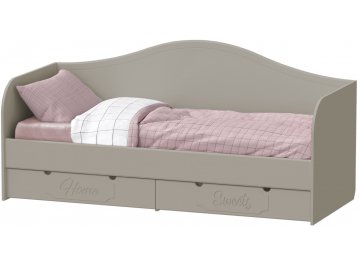 Детская кровать ДримСтар ДС-51 (80х200) глиняный серый / риолит