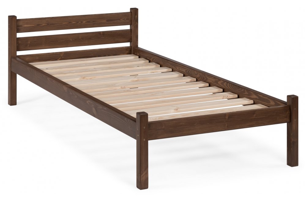 Односпальная кровать Классика 90 x 200 см с основанием темный дуб