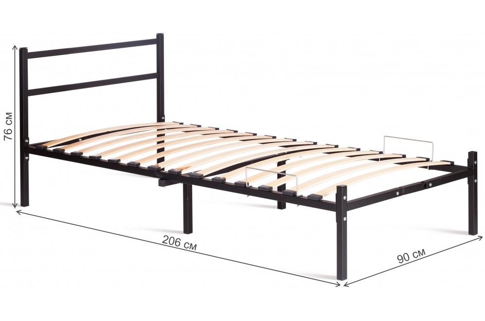 Односпальная кровать Marco 90х200 черный