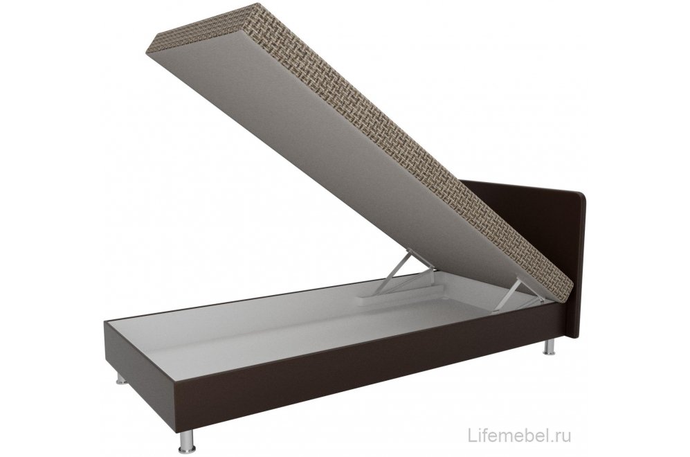 Кровать односпальная Шафран 80 х 200 см корфу 03 / эко кожа коричневый