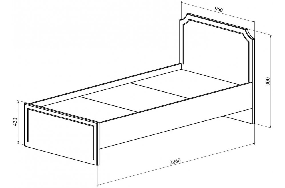 Односпальная кровать ДримСтар ДС-50 90х200 белое дерево
