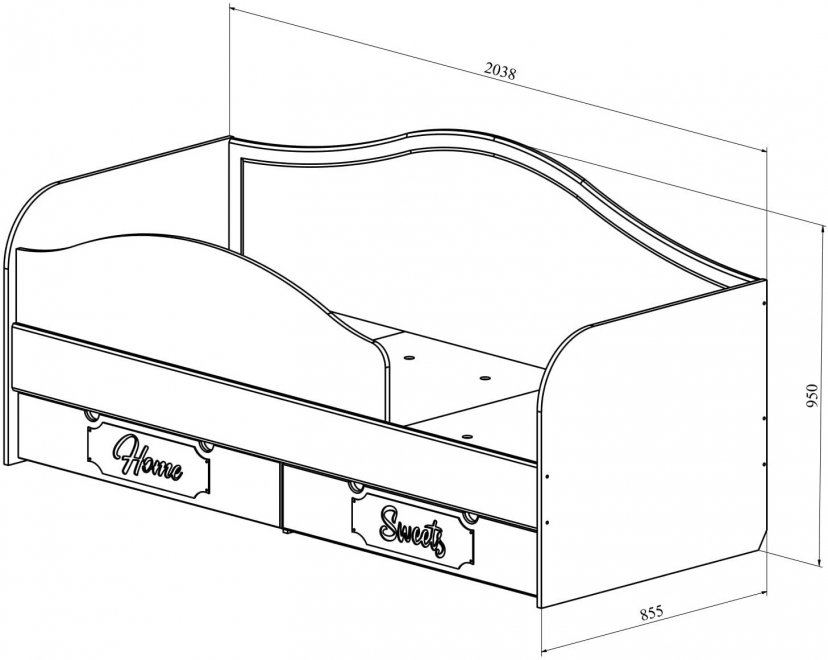 Софа ДримСтар ДС-51 80х200 белое дерево