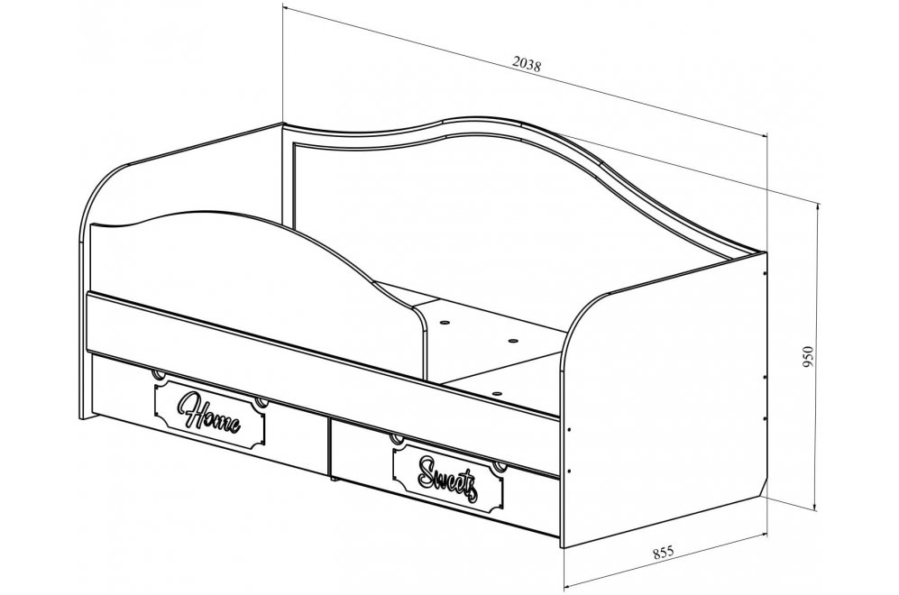 Софа ДримСтар ДС-51 80х200 белое дерево