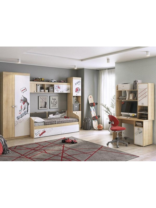 Односпальная кровать Энерджи 80 х 190 см сонома / белый