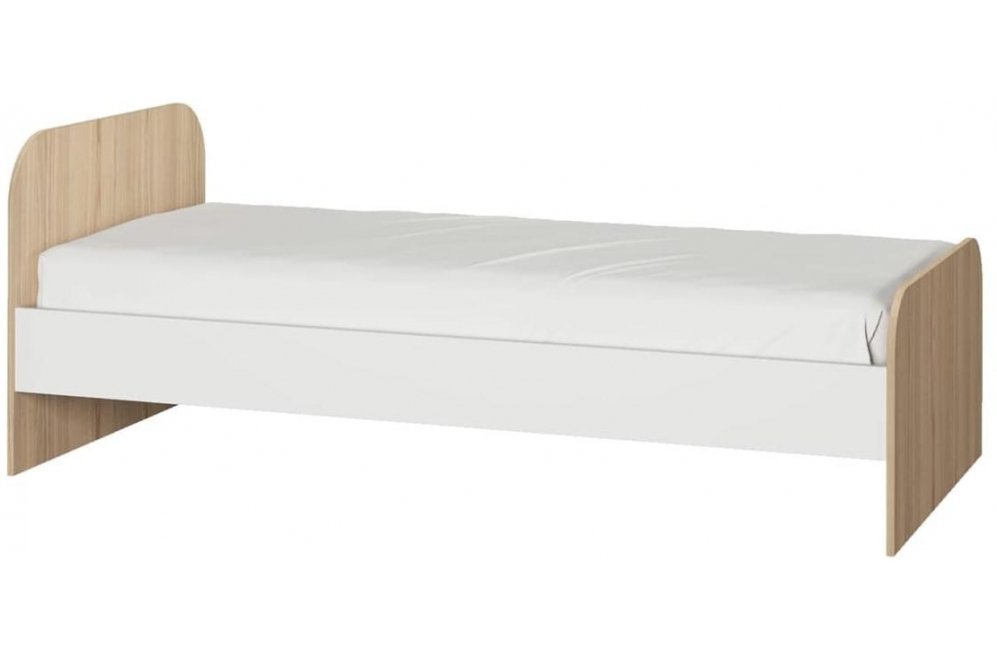 Односпальная кровать Кот № 900.3 90х190 туя светлая / белый