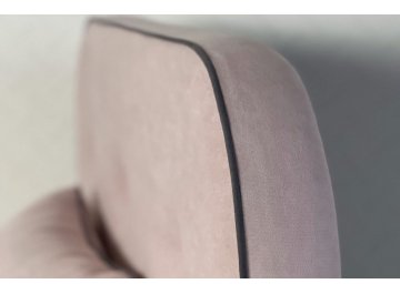 Детская кровать Лео 90х200 нежно-розовый велюр / велюр графит