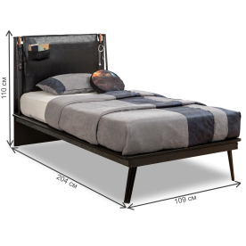 Односпальная кровать Line Dark Metal