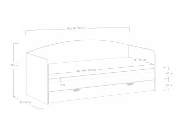 Односпальная кровать Martin