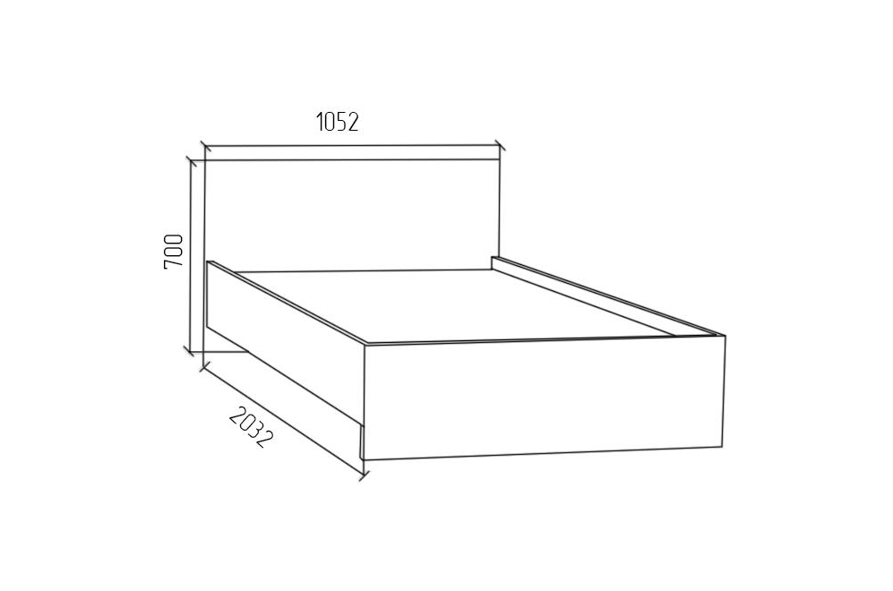Односпальная кровать КР10 100х200 венге