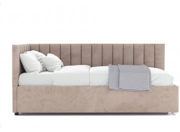 Детская кровать Меллиса 90x200 с ПМ угловая левая коричневый Velutto 22