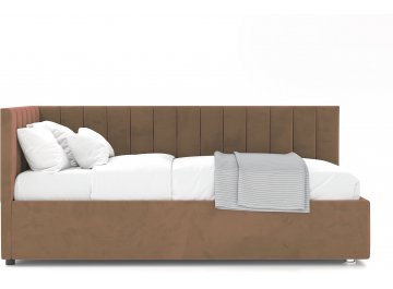 Детская кровать Меллиса 90x200 с ПМ угловая левая светло-коричневый Velutto 3
