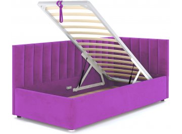 Детская кровать Меллиса 90x200 с ПМ угловая правая фиолетовый Velutto 41