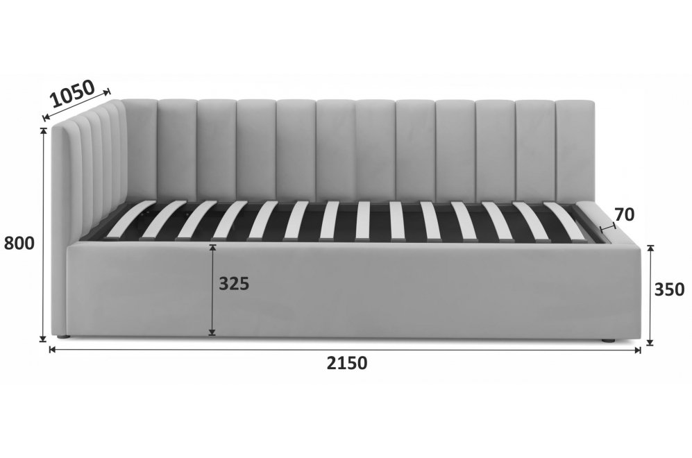 Тахта Milena 90х200 велюр шоколад