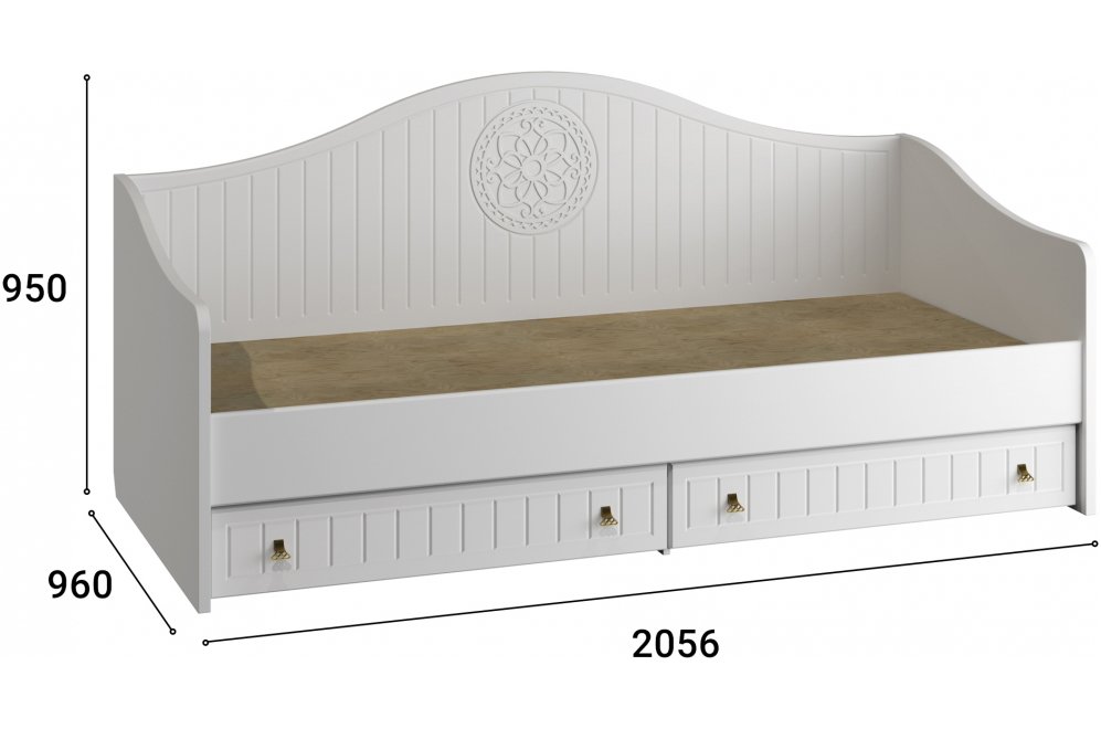 Софа Монблан МБ-64К 90х200 белое дерево