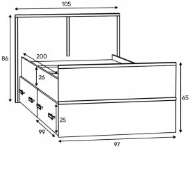 Односпальная кровать Сакура light
