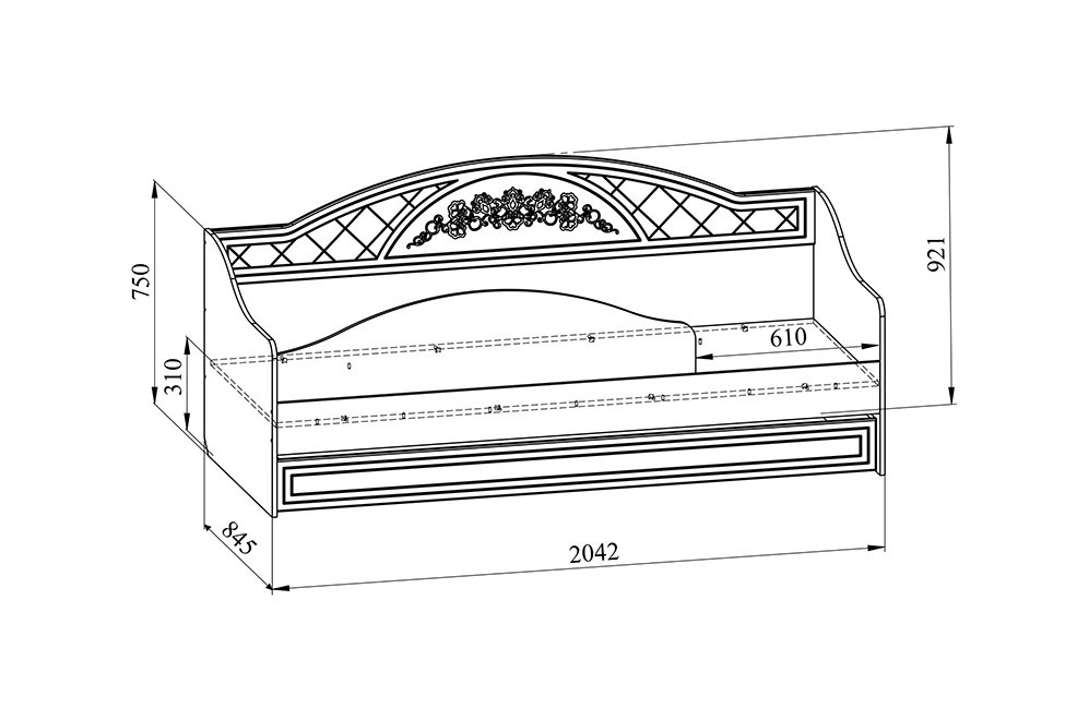 Софа Соня Премиум СО-25К 80х200 ясень патина