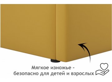 Детская кровать тахта Флоренза 90x200 с ортопедическим основанием и матрасом Астра желтая
