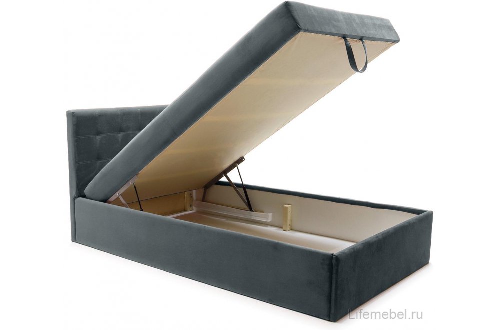 Односпальная кровать Слип 90х200 с утяжками neo 25 серая