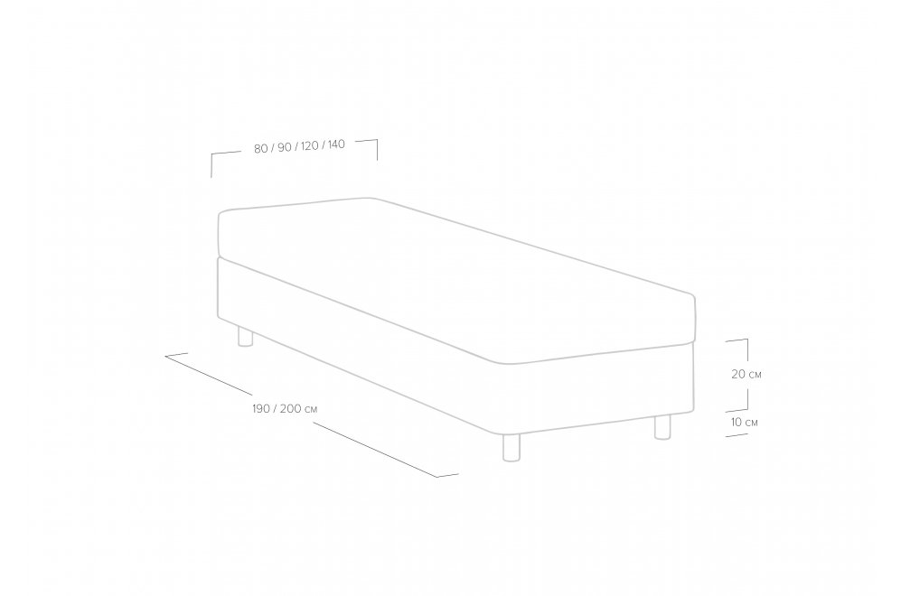 Односпальная кровать Tatami 90x200 с основанием кашемир синий