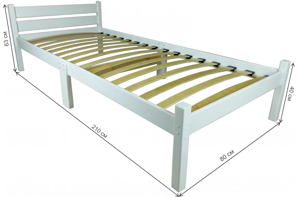 Односпальная кровать с ортопедическим основанием 70х200 см белая