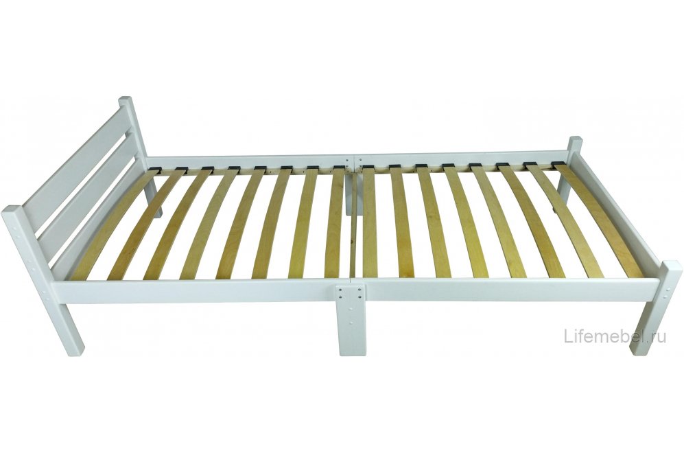 Односпальная кровать с ортопедическим основанием 70х200 см белая