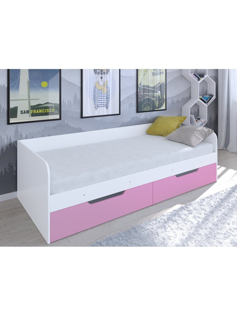 Софа Астра белый / розовый