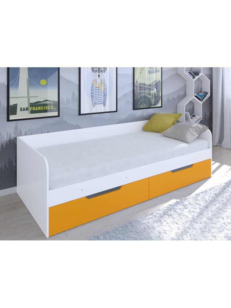 Софа Астра белый / оранжевый