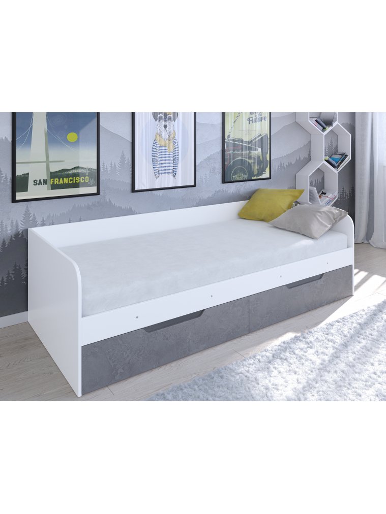 Софа Астра белый / железный камень