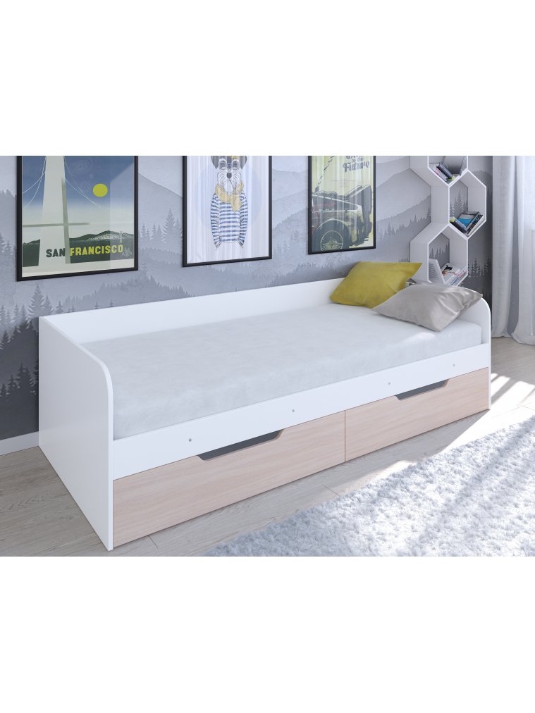 Софа Астра белый / дуб молочный