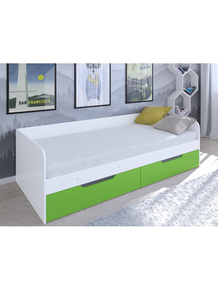 Софа Астра белый / салатовый