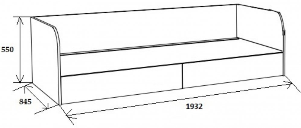 Софа Астра дуб молочный / железный камень