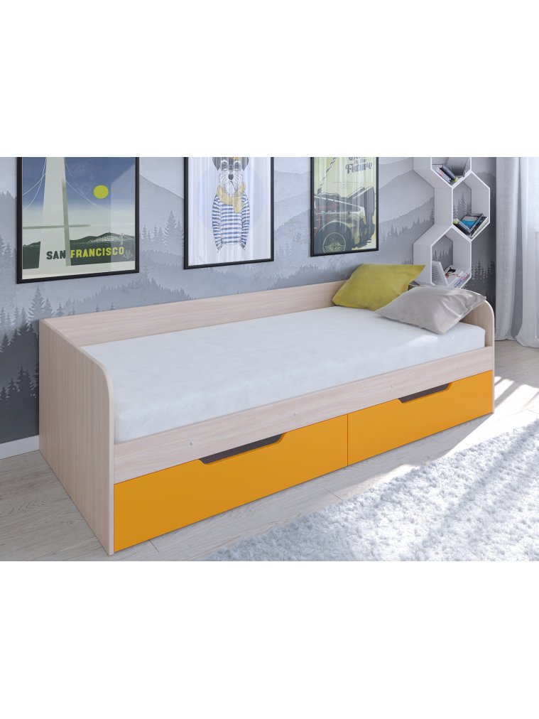 Софа Астра дуб молочный / оранжевый